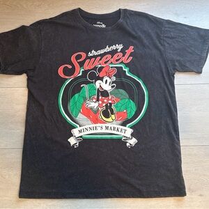 Disney Minnie Mouse Strawberry Sweet Black T-Shirt